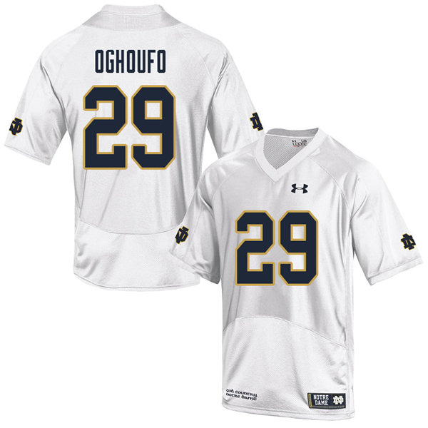 Men #29 Ovie Oghoufo Notre Dame Fighting Irish College Football Jerseys Sale-White